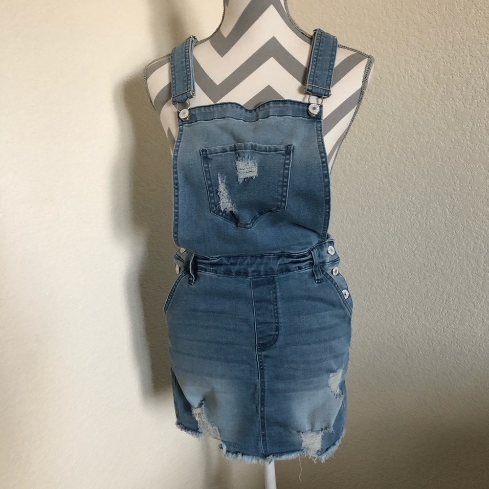 denim overall dress
